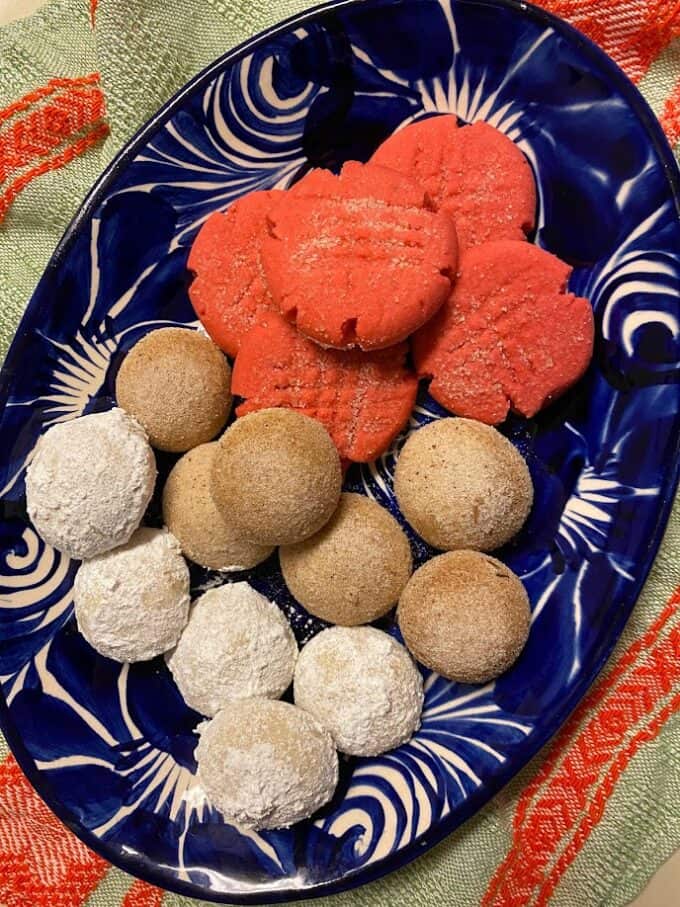 plate full of cookies in three different styles