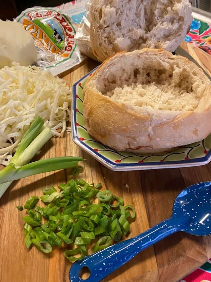 Prepared bread bowl for chowder