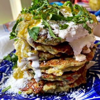 stacked fritters up close