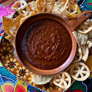 salsa ranchera in shallow bowl