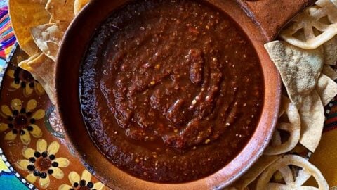 salsa ranchera in shallow bowl