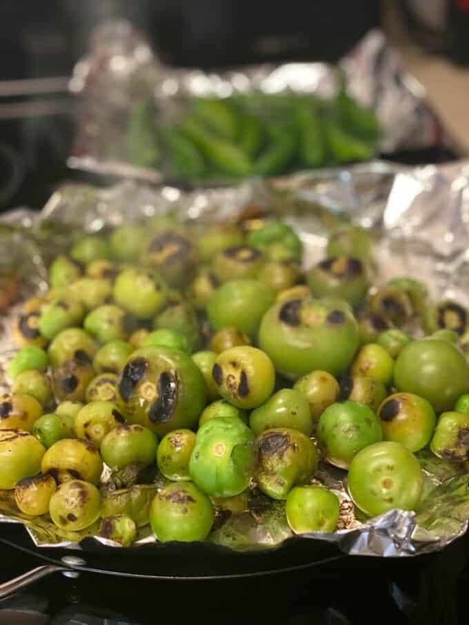 dry roasted tomatillos