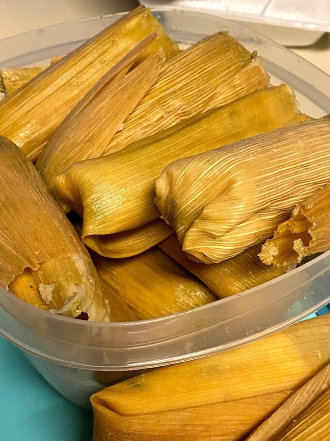 steamed tamales cooling