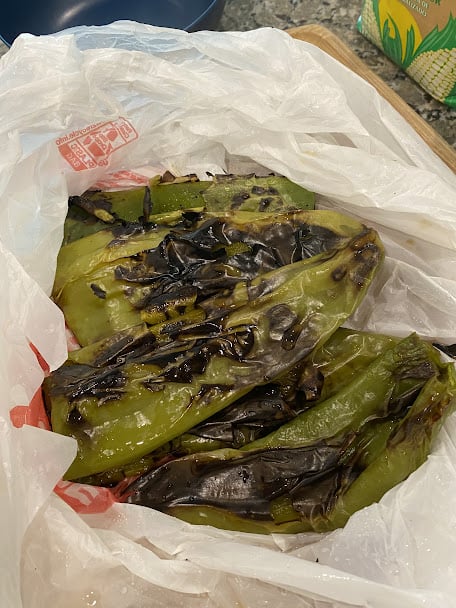 ready to peel roasted green chiles