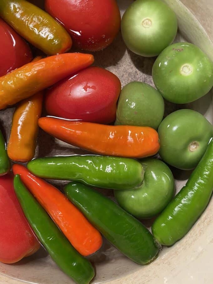 simple fresh salsa ingredients coming up to a boil