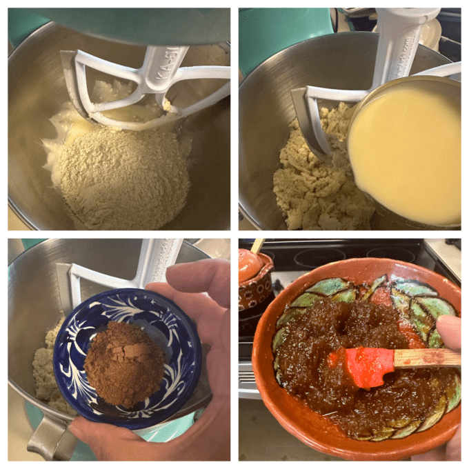 mixing the masa using the stand mixer