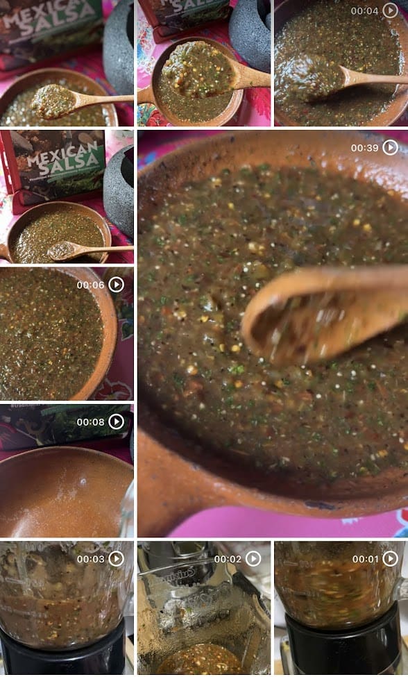 collage of ready made salsa