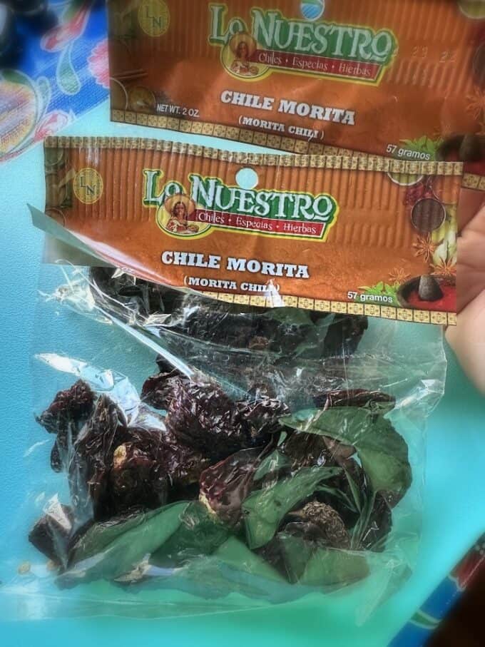 2 bags of chile morita dried chiles