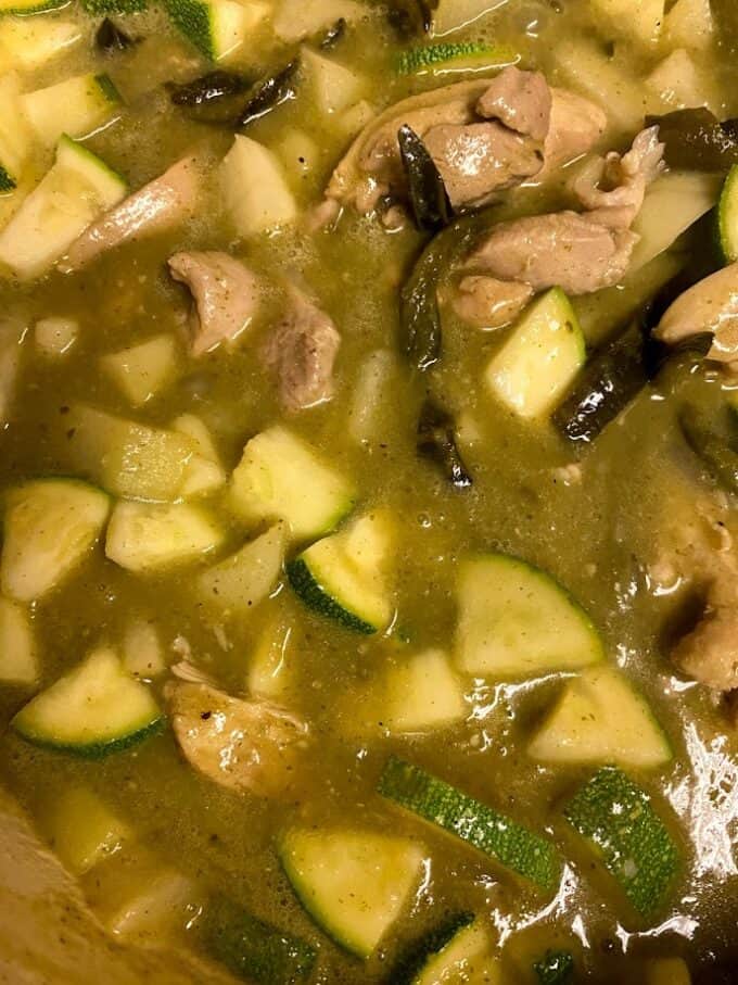 extreme close up of stew