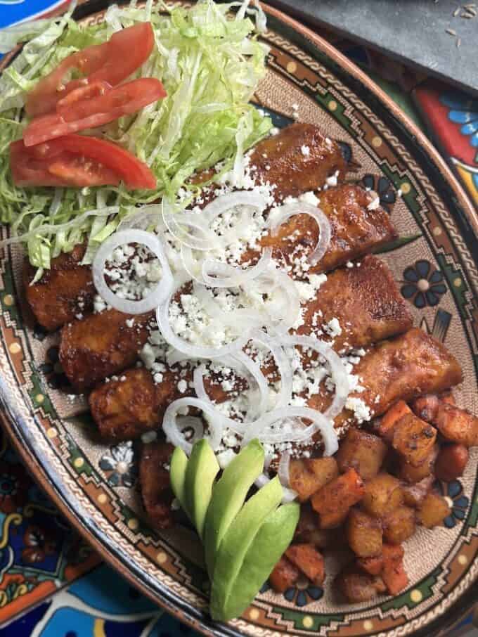 plated enchiladas