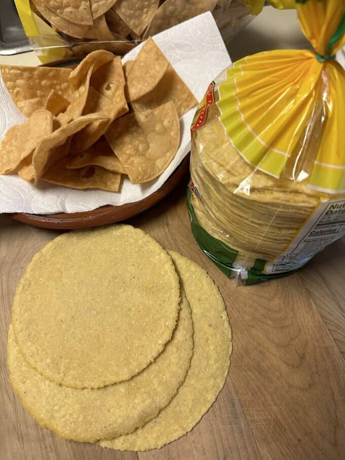 three different options for corn tortillas