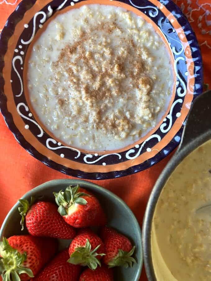 bowl of oatmeal with cinnamon
