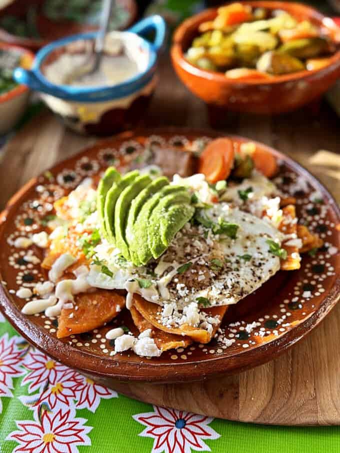 chilaquiles plated
