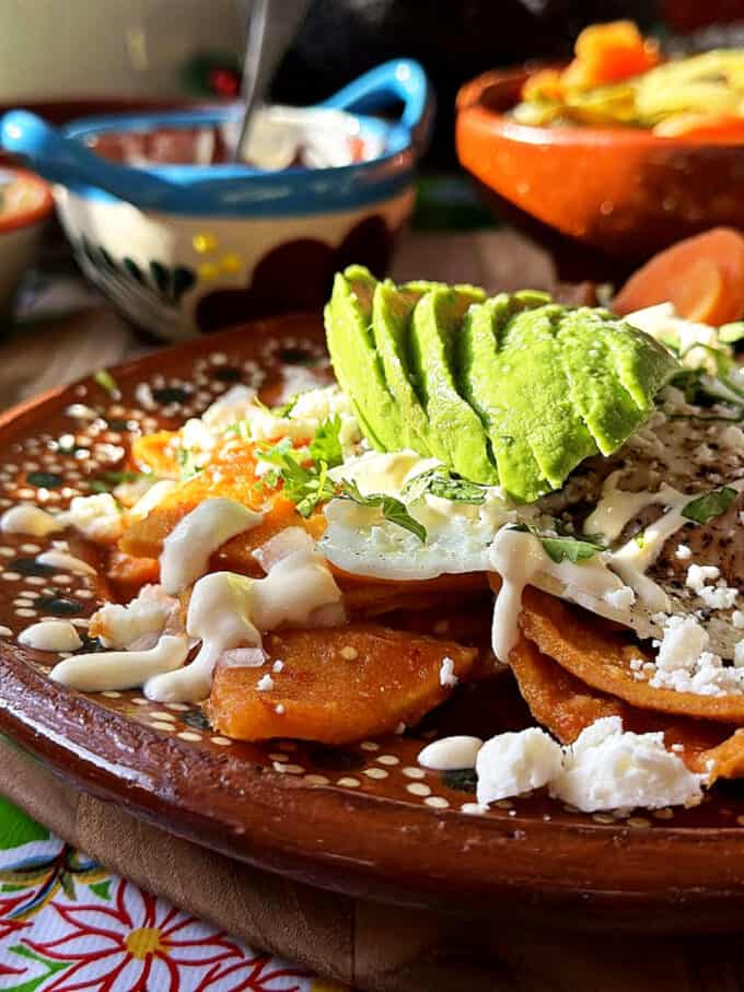 chilaquiles plated