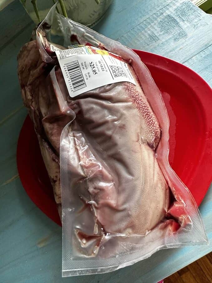 beef tongue in vacuum sealed package