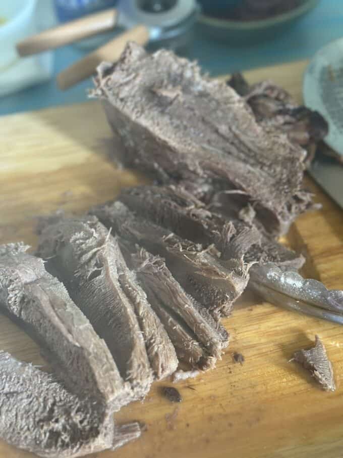 beef tongue sliced