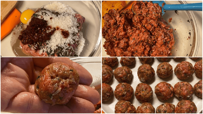 collage of meatballs