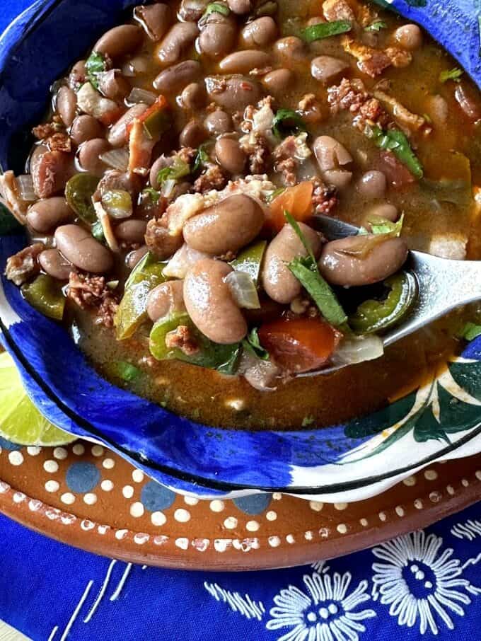 charro beans close up