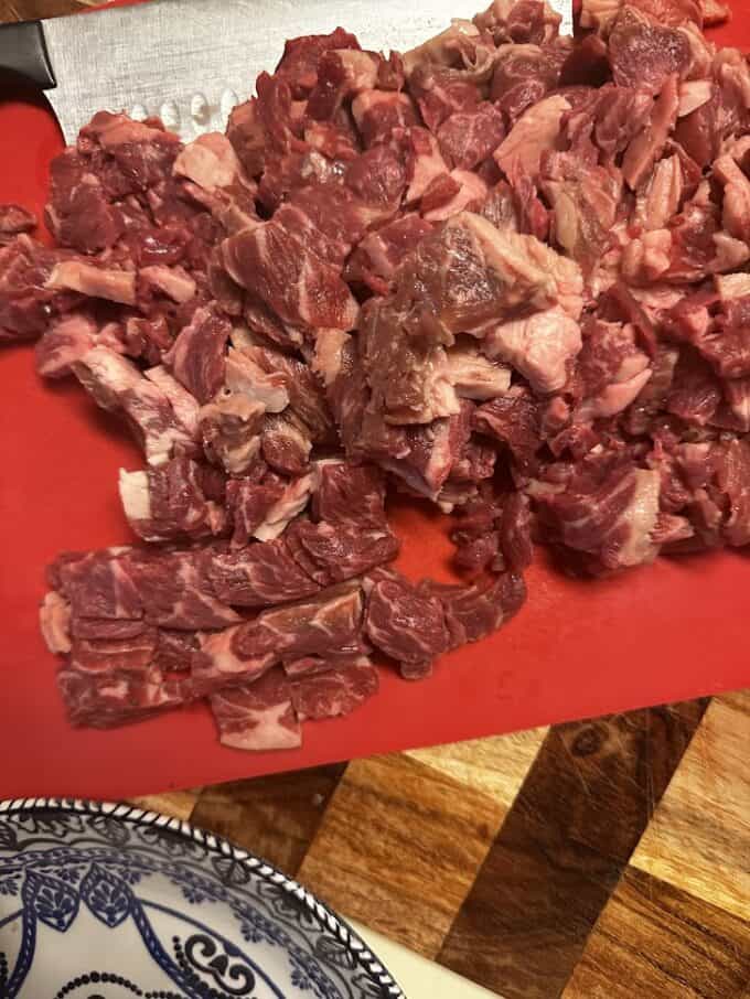 sliced chuck steaks