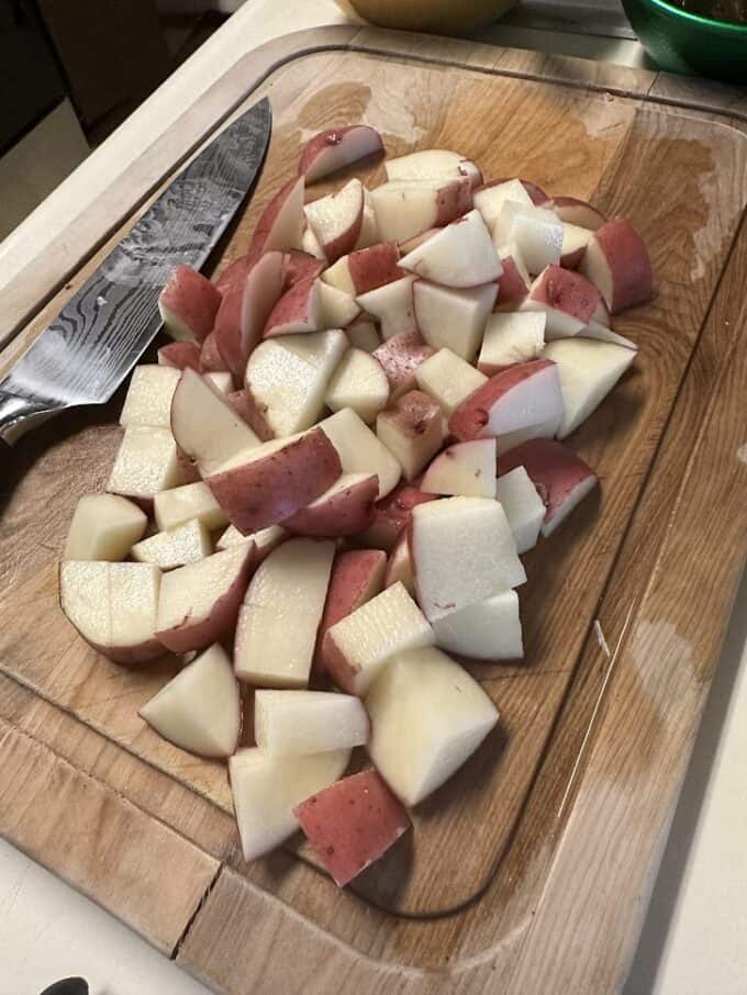 red potatoes, sliced into cubes
