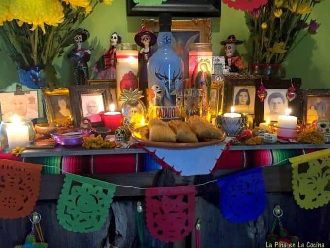 my altar with tamales