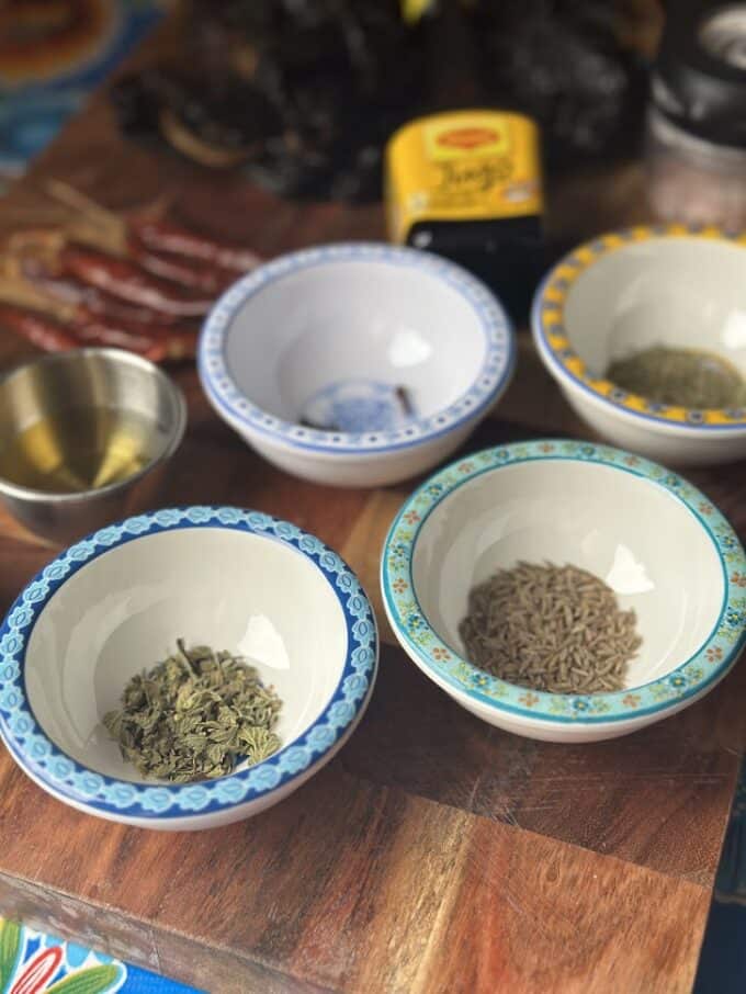 spices in small bowls