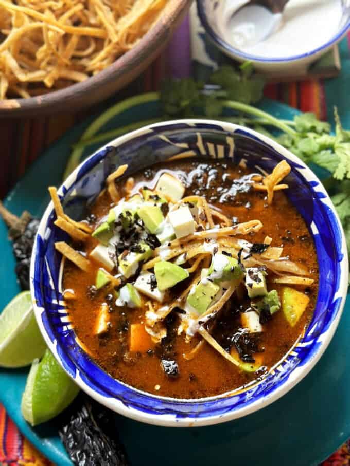tortilla soup plated