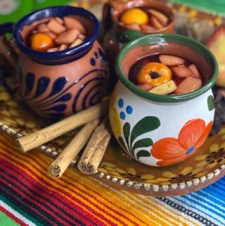 ponche served in Mexican cups