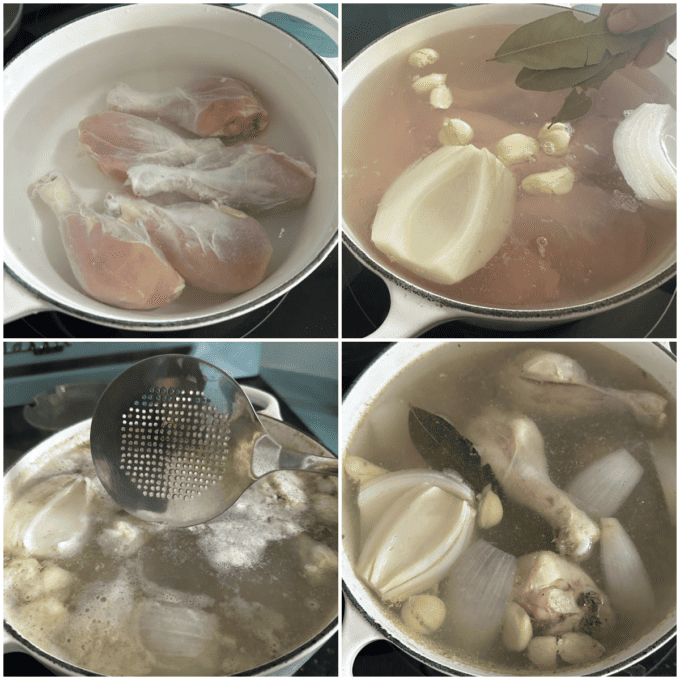 collage of chicken cooking