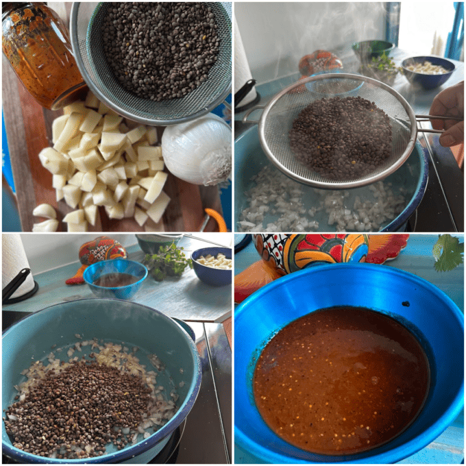 collage of lentil recipe