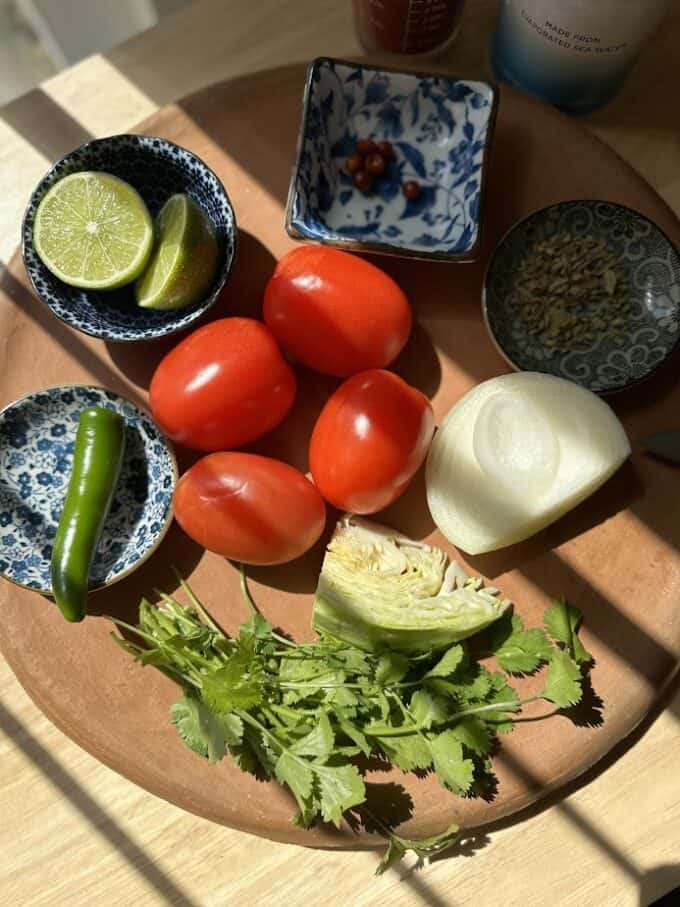 Ingredients for fresh salsa