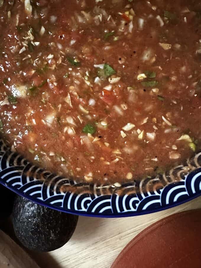 close up of salsa