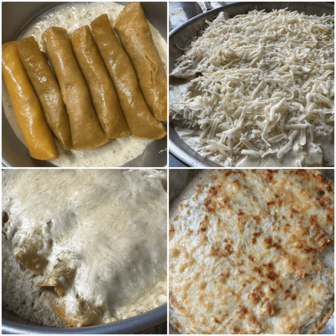 collage of enchiladas in different stages