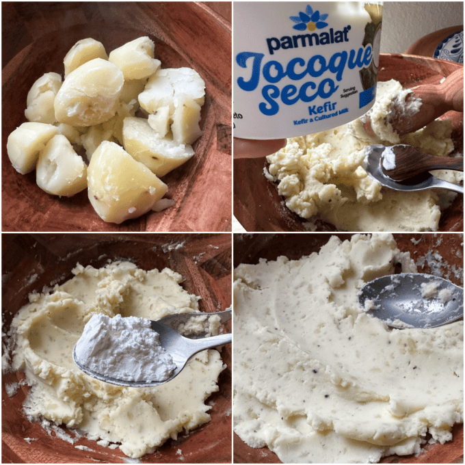 collage of mashed potatoes