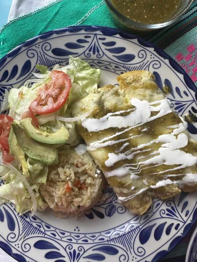 enchiladas plated